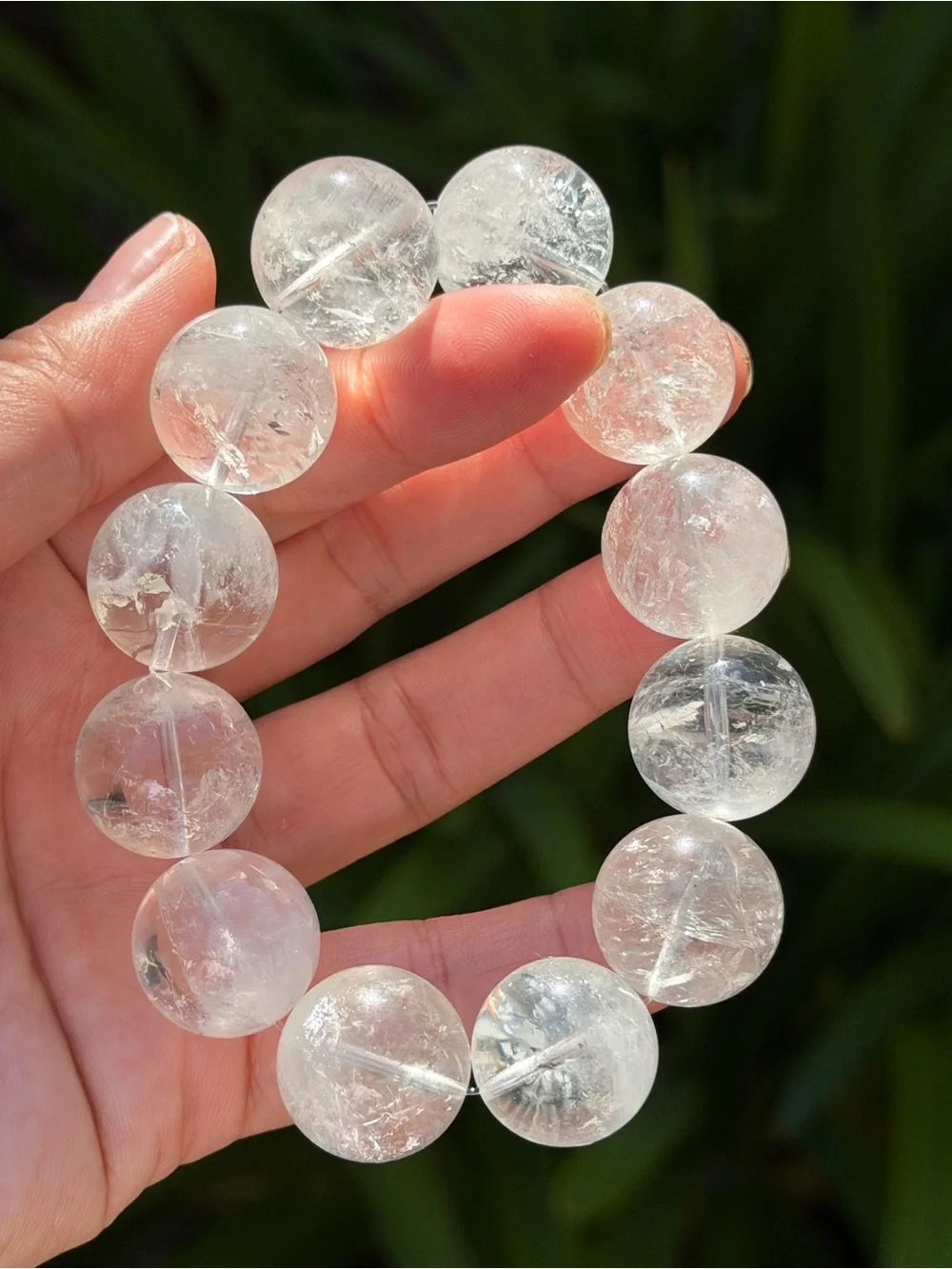 18mm super chunky rainbow clear quartz bracelet 1658